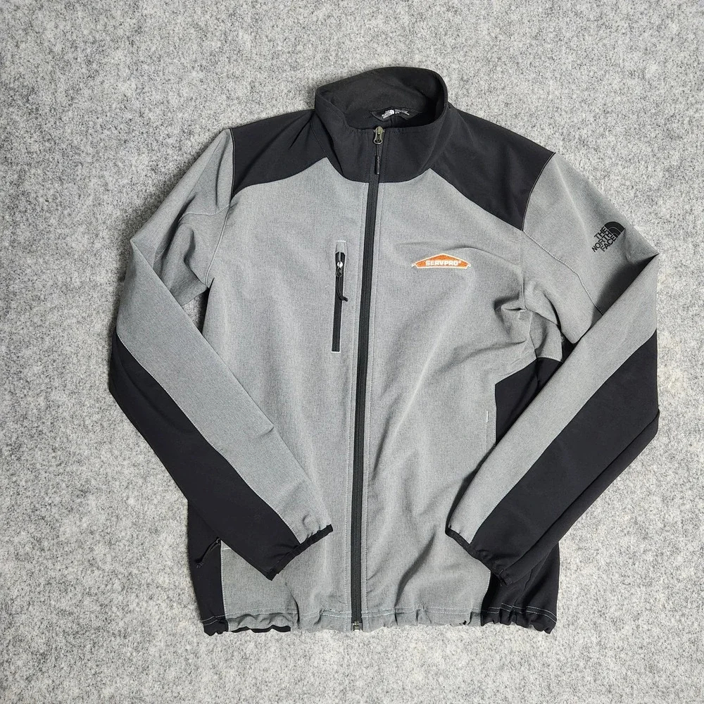 The North Face Soft Shell Jacket Men M Black Gray Stretch Tech Full Zip NF0A3LGV